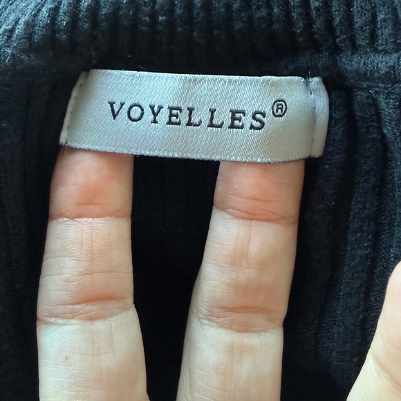 VOYELLES Black Ribbed Turtleneck Sweater - Soft Viscose Blend - Size S/M - Picture 9 of 9